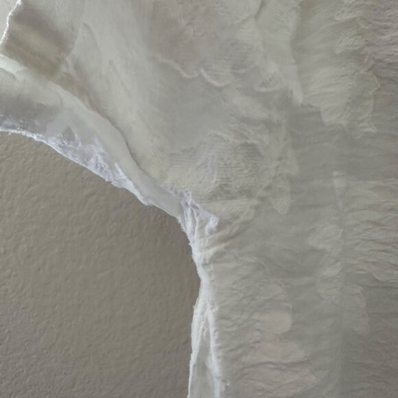 Zara Men's Casual Button Up Shirt Jacquard Short Sleeve Minimalist Airy White SZ - Picture 3 of 11